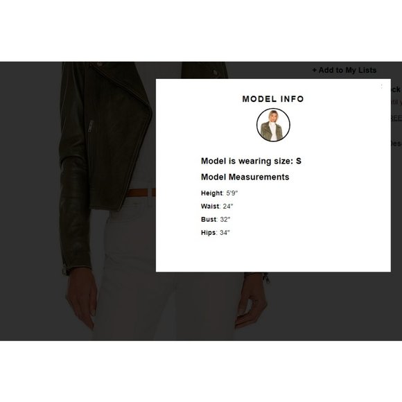 LAMARQUE Donna 21 Jacket In Vetiver Leather Biker Moto Jacket Casual sz S - Picture 15 of 16